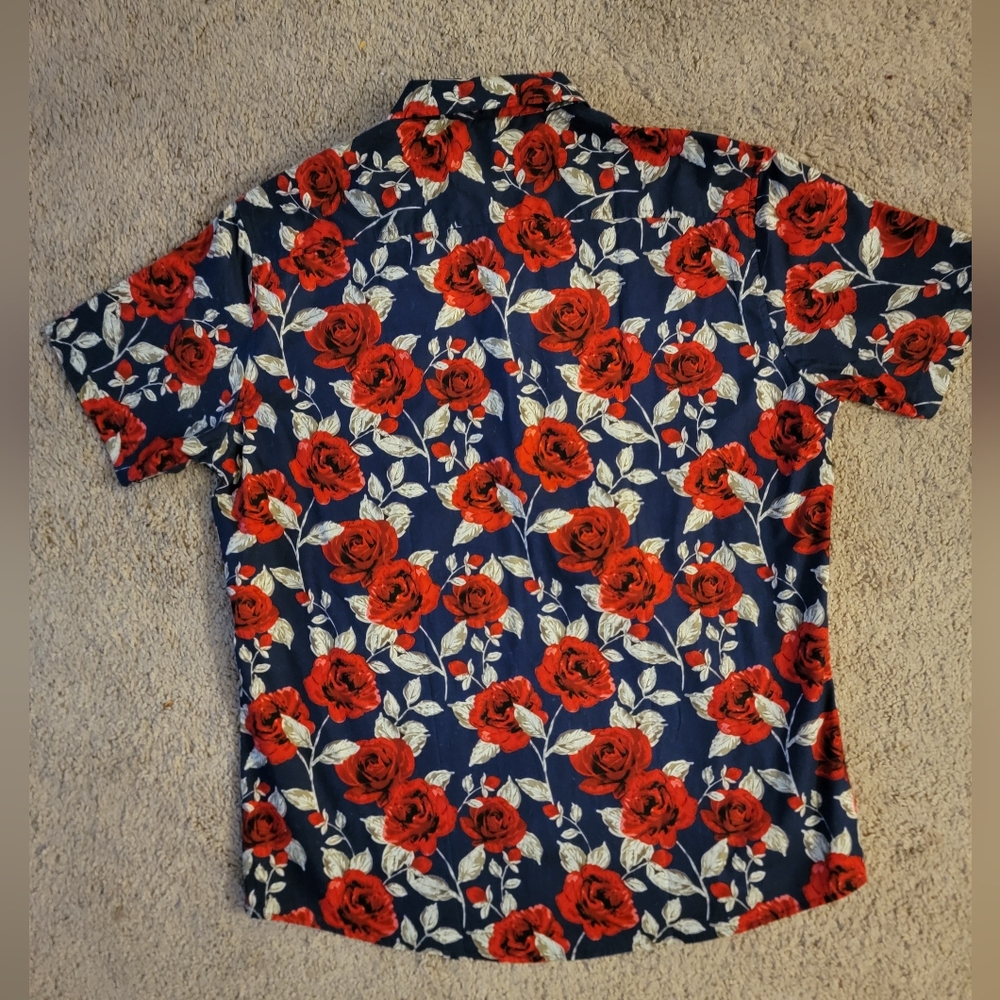 Rose Pattern Men Shirt